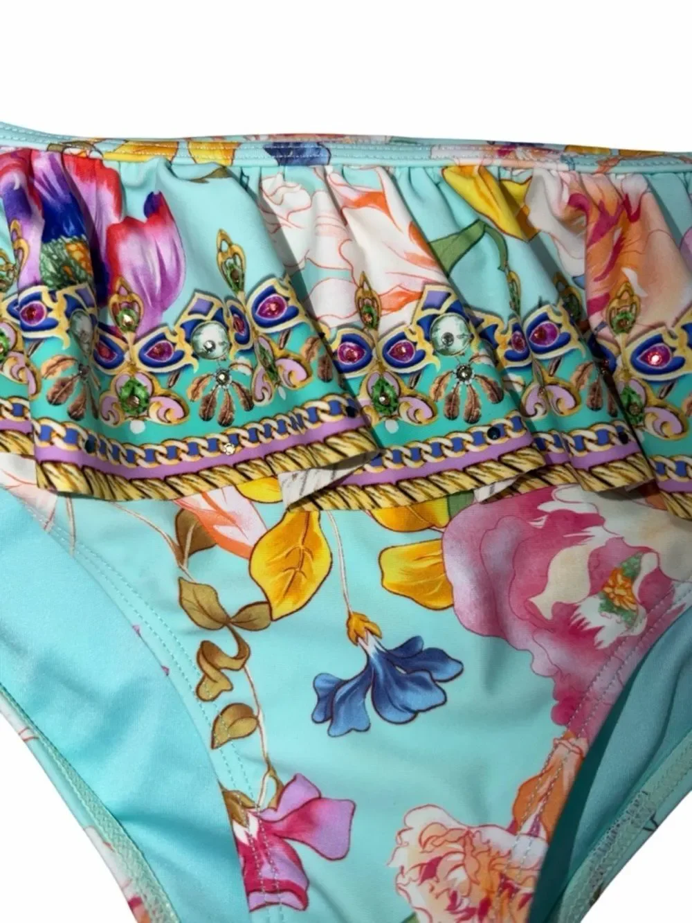 Milla by Camilla Girls Blue Natures Kaleidoscope Frill Ruffle Bikini Bottom
